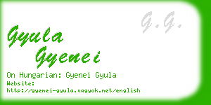 gyula gyenei business card